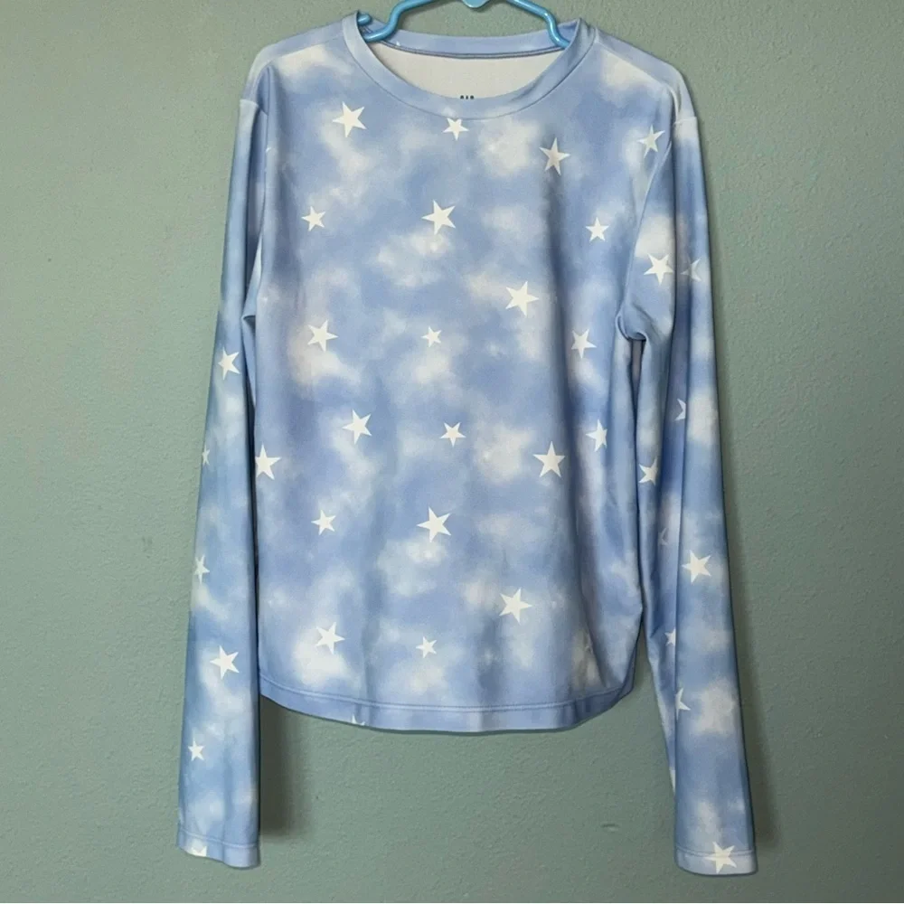 GAP Kids Blue and White Stars and Clouds Rash-guard‎